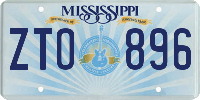 MS license plate ZTO896