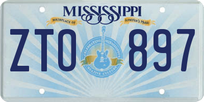 MS license plate ZTO897