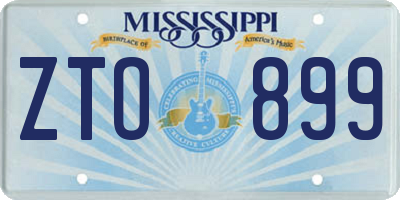 MS license plate ZTO899