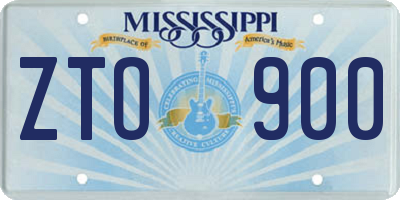 MS license plate ZTO900