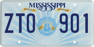 MS license plate ZTO901