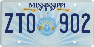 MS license plate ZTO902