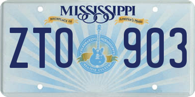 MS license plate ZTO903