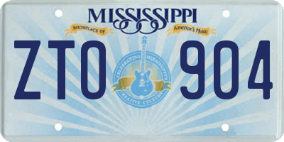 MS license plate ZTO904