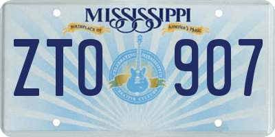 MS license plate ZTO907