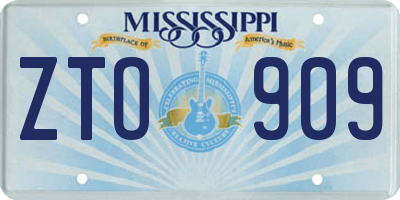 MS license plate ZTO909