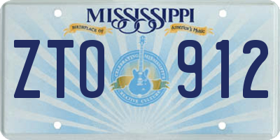 MS license plate ZTO912