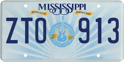 MS license plate ZTO913