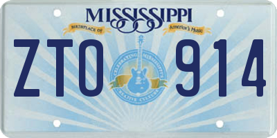 MS license plate ZTO914