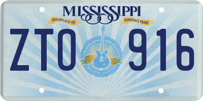MS license plate ZTO916