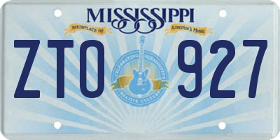 MS license plate ZTO927