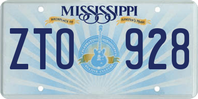 MS license plate ZTO928