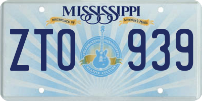MS license plate ZTO939