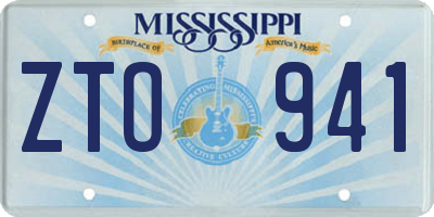 MS license plate ZTO941
