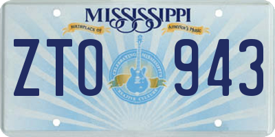 MS license plate ZTO943