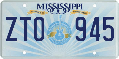 MS license plate ZTO945