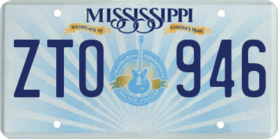 MS license plate ZTO946