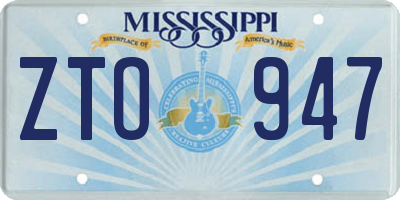 MS license plate ZTO947