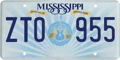 MS license plate ZTO955