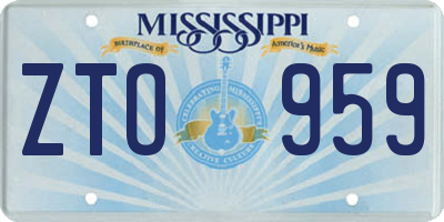 MS license plate ZTO959