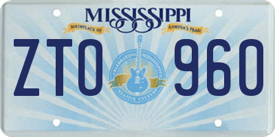 MS license plate ZTO960