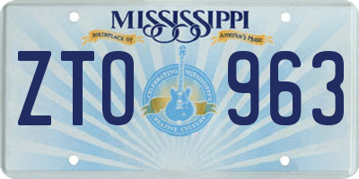 MS license plate ZTO963