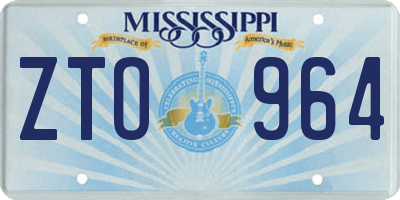MS license plate ZTO964