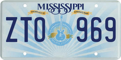MS license plate ZTO969