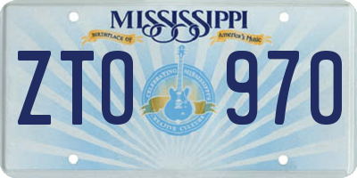 MS license plate ZTO970