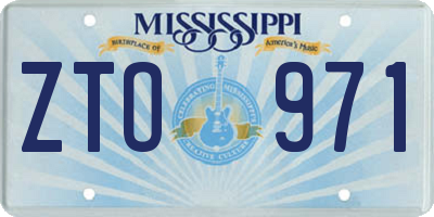 MS license plate ZTO971