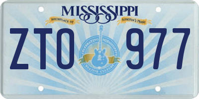 MS license plate ZTO977