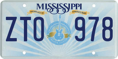 MS license plate ZTO978