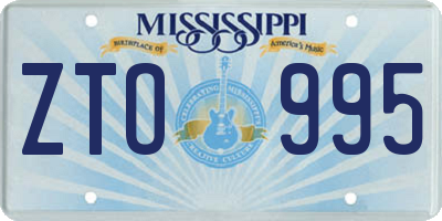 MS license plate ZTO995