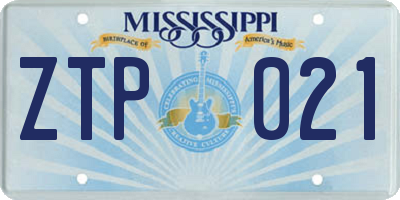MS license plate ZTP021