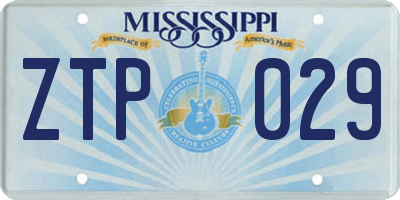 MS license plate ZTP029