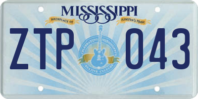 MS license plate ZTP043