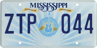 MS license plate ZTP044