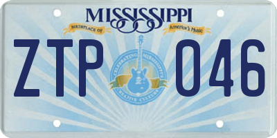 MS license plate ZTP046