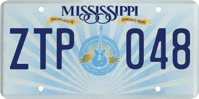 MS license plate ZTP048