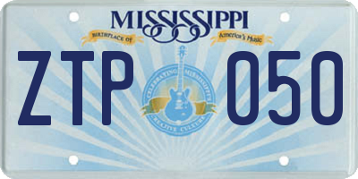 MS license plate ZTP050