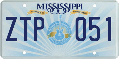 MS license plate ZTP051