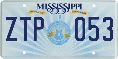 MS license plate ZTP053