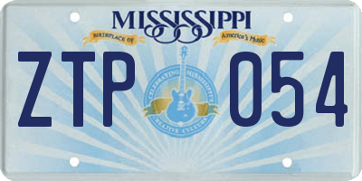 MS license plate ZTP054