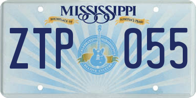 MS license plate ZTP055