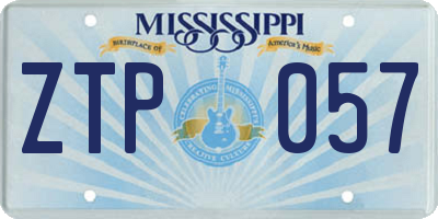 MS license plate ZTP057