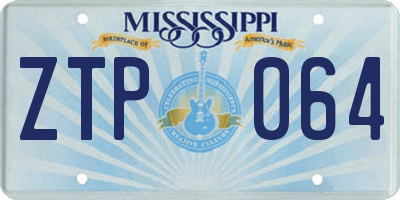 MS license plate ZTP064