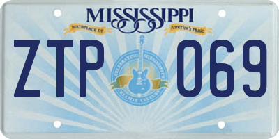 MS license plate ZTP069