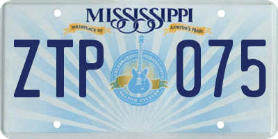 MS license plate ZTP075