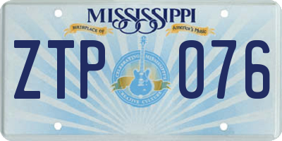 MS license plate ZTP076