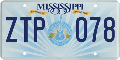 MS license plate ZTP078